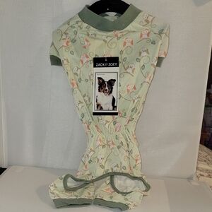 Zack & Zoey Pet Pajamas - Light Green with Owl Pattern